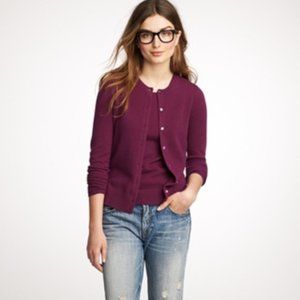 J. Crew Collection 100% Cashmere Maroon Cardigan